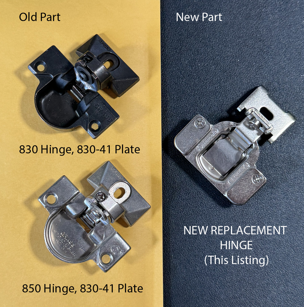 2x GRASS 830-41 Hinge + Plate - Complete REPLACEMENT / UPGRADE for 830 - 850