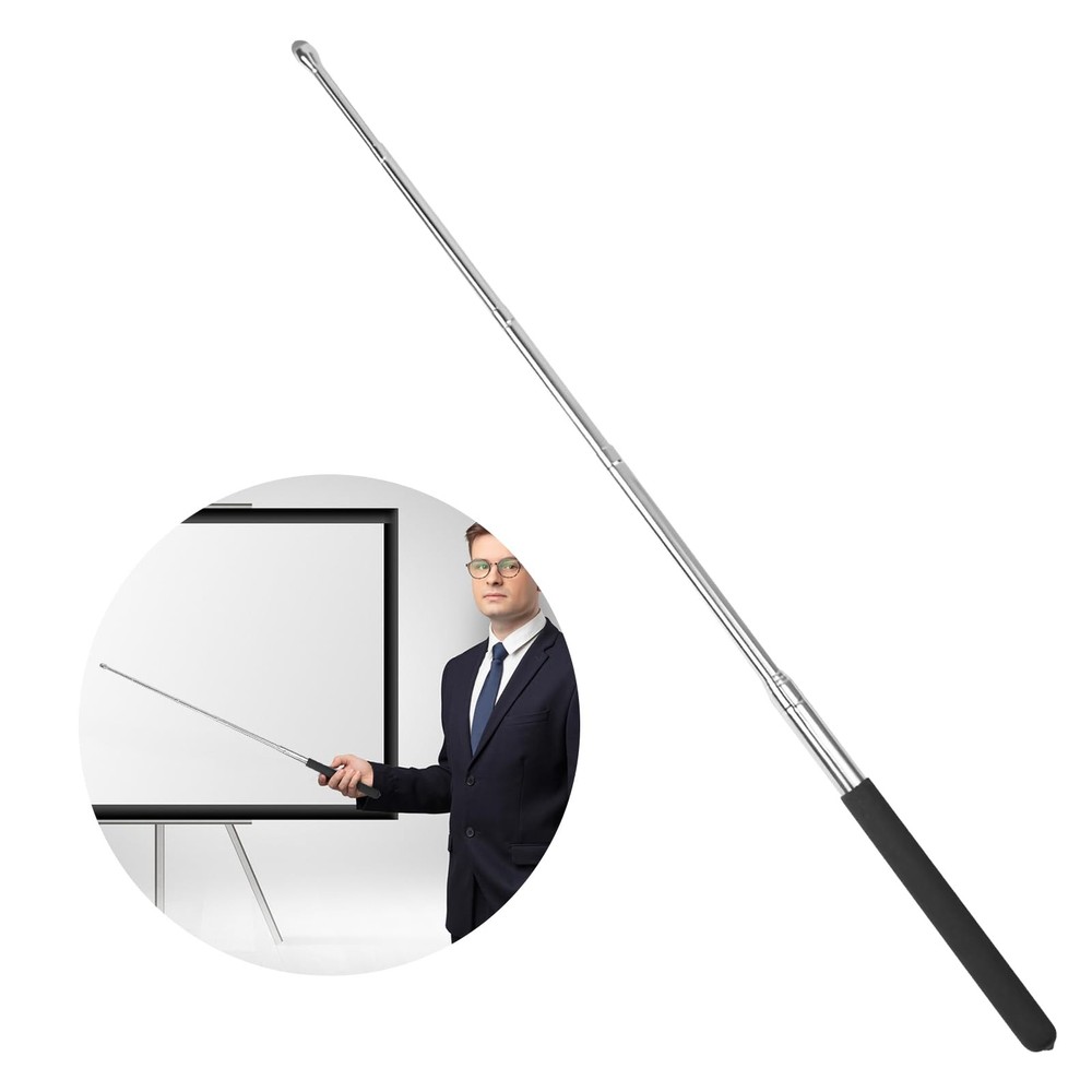 Retractable Teacher Pointer 𝟑𝟗.𝟓'', Stick with 𝗦𝘁𝘆𝗹𝘂𝘀 Black