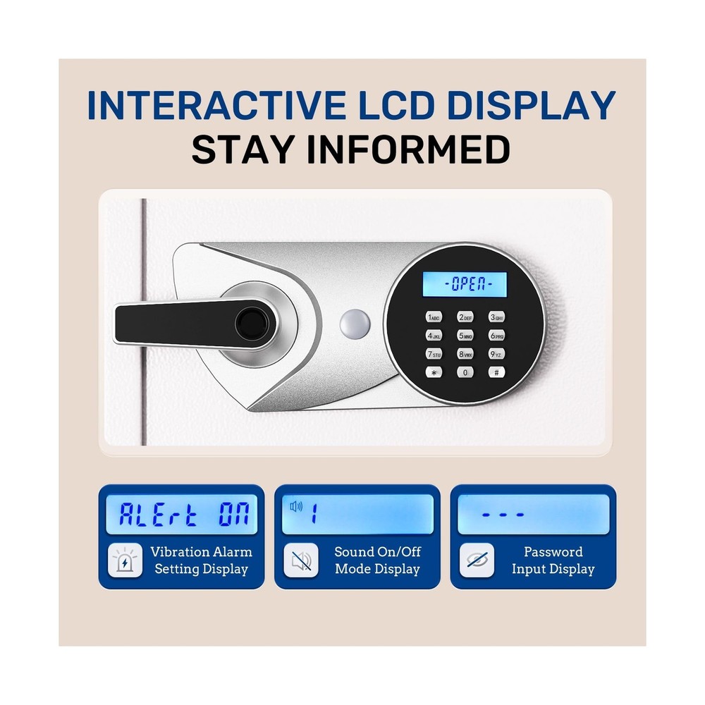 BlackSmith Home Safe Box 1.5 Cub Quick Access Biometric Safe with LCD Display...