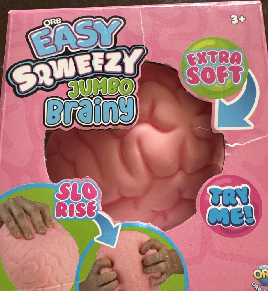 ORB Easy Squeezy Jumbo Brainy Extra Soft Pink Squeeze Toy