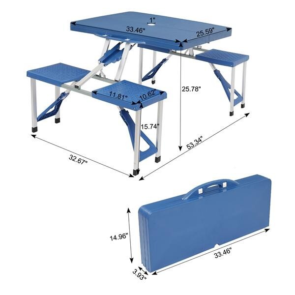 Foldable Siamese Tables and Chairs -PS Thickening Plastic - Multi-Functional Set