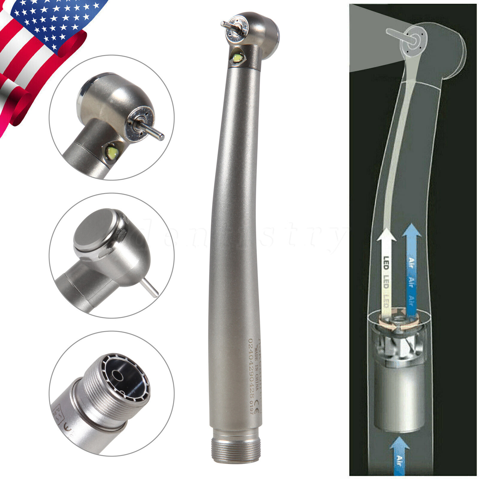 Turbina LED 2/4 orificios con pieza mano de alta velocidad dental NSK Style