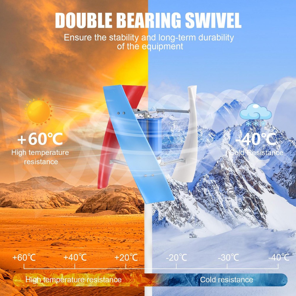 3000W 24V Vertical Axis Wind Turbine Generator W/ Controller Wind Power