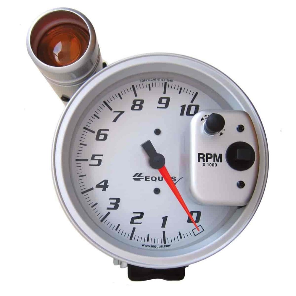 Equus 5 in. Electronic Tachometer with Shift Light [White Face]