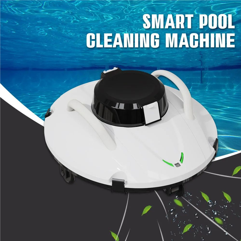 Cordless Pool Cleaning Robot Automatic Robotic Pool Vacuum IPX8 Rechargeable