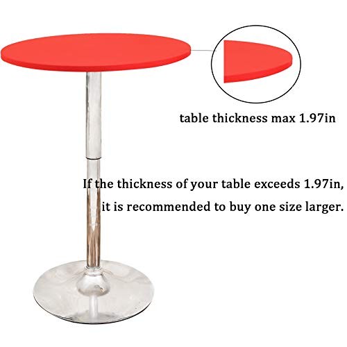 Cocktail Spandex Round Tablecloth Fitted Stretchable Table 22" (Round) A-black