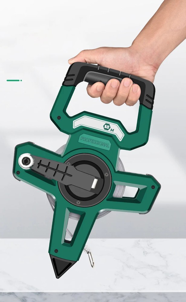 Portable Handheld Measuring Tool 30/50/100-meter Tape Measure Ground-insertable
