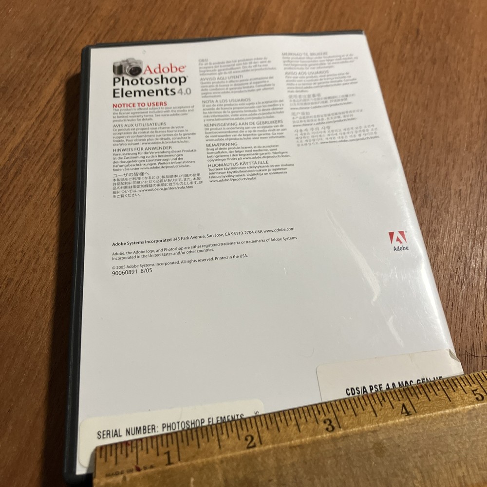 Adobe Photoshop Elements 4.0 Education MAC Software with Serial Number