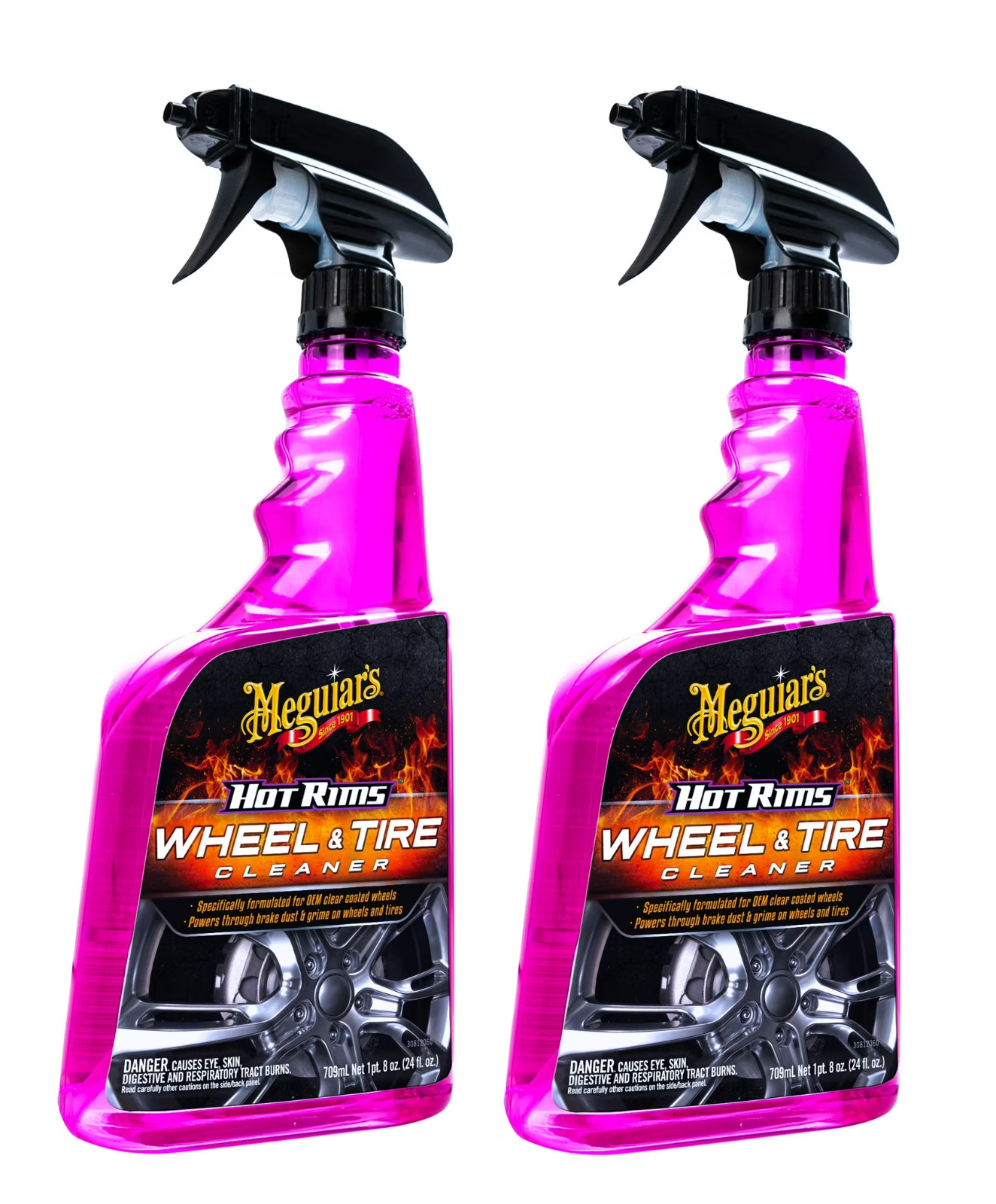 Meguiar's Hot Rims Wheel and Tire Cleaner, G9524, 24 oz, Spray ( Pack of 2 )