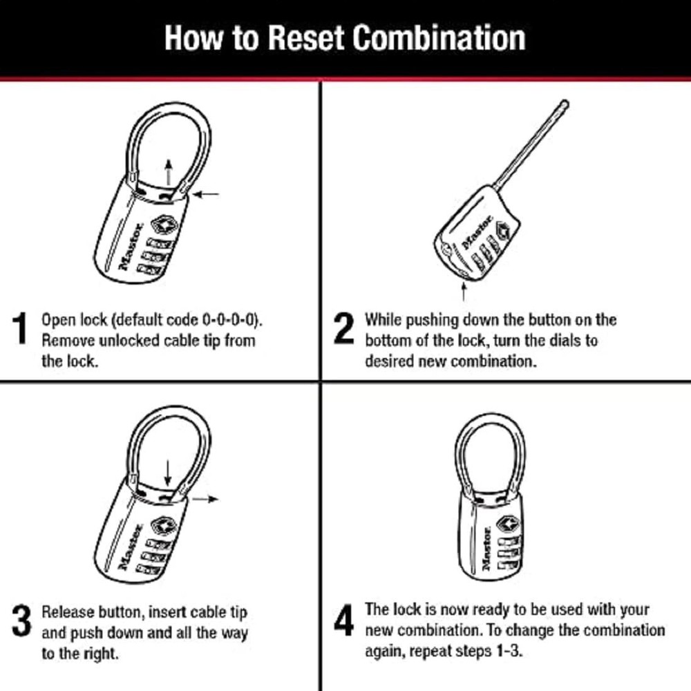 Durable Keyless TSA Combination Lock Set for Luggage - Assorted Colors, 2 Pack