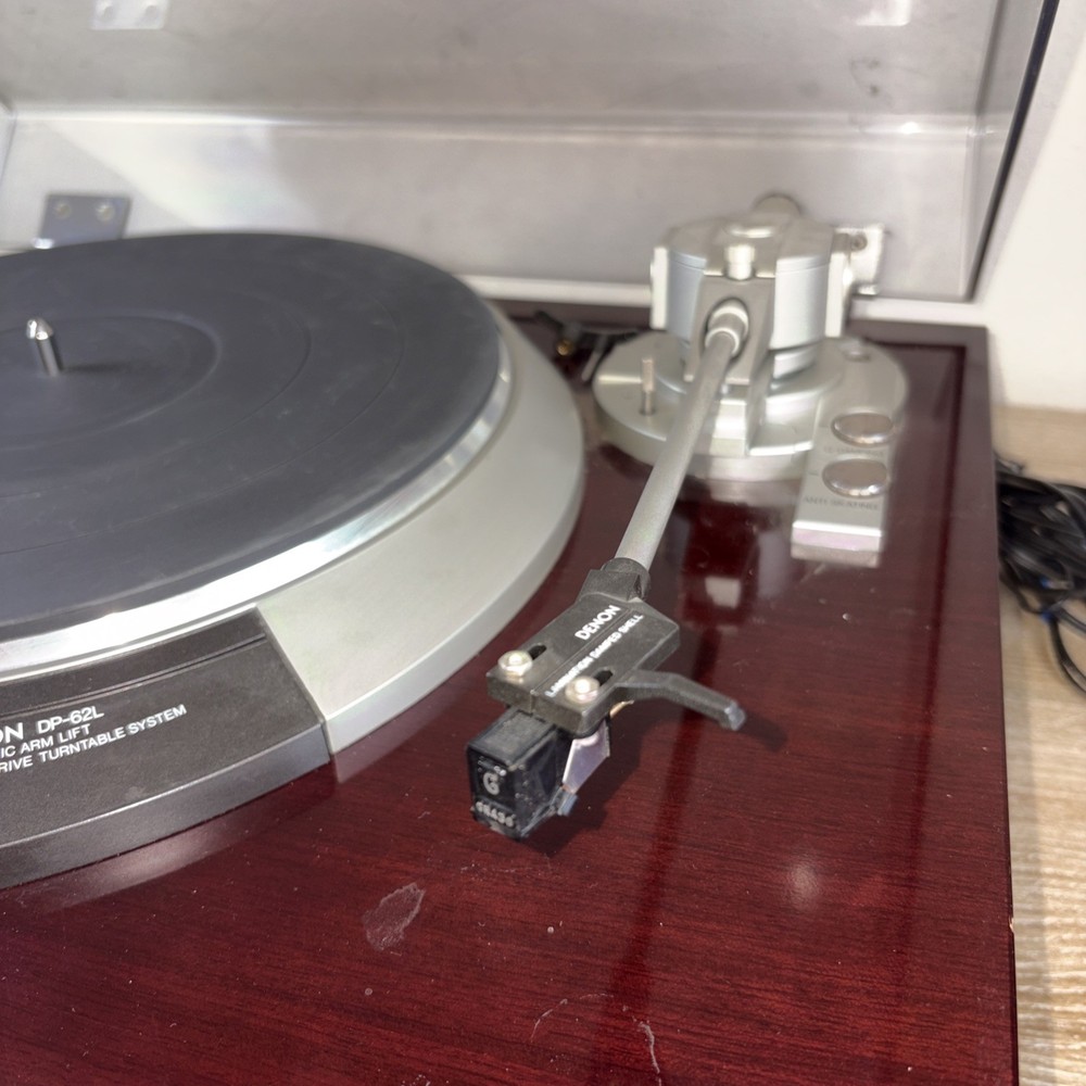 DENON DP-57L Automatic Direct Drive DD Record Player Brown Missing 1 Foot Read