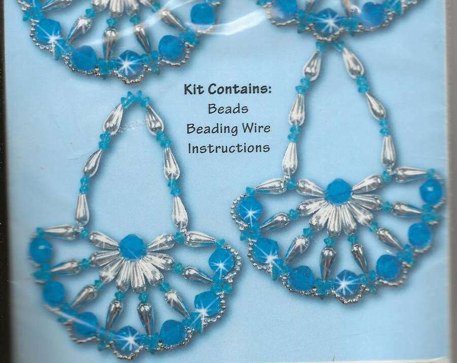NEW DESIGN WORKS BLUE BASKETS ORNAMENTS MAKES 4
