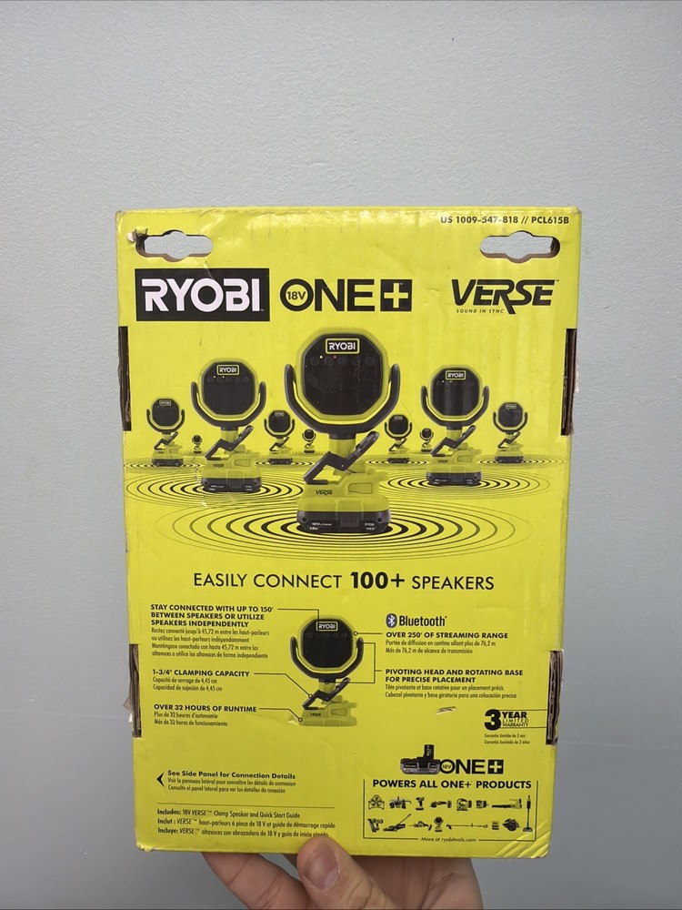 RYOBI ONE+ 18V Cordless VERSE Clamp Speaker (Tool Only)