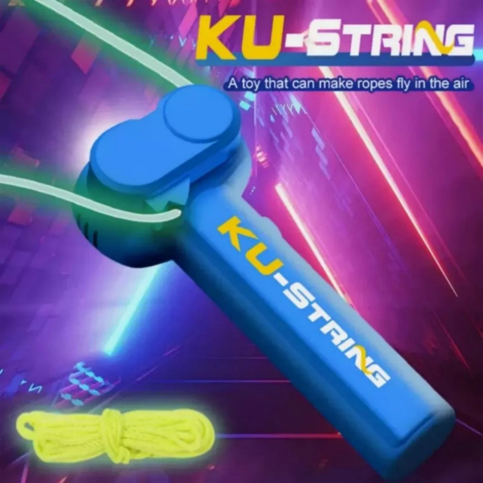 Lasso String Shooter Loop Toy Handheld Zip Rope Launcher Propeller Toy -&