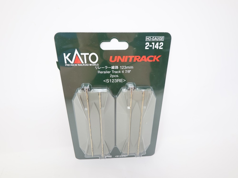 KATO 2-142 HO Scale, Unitrack 4 7/8" Rerailer Track (2), Code 83