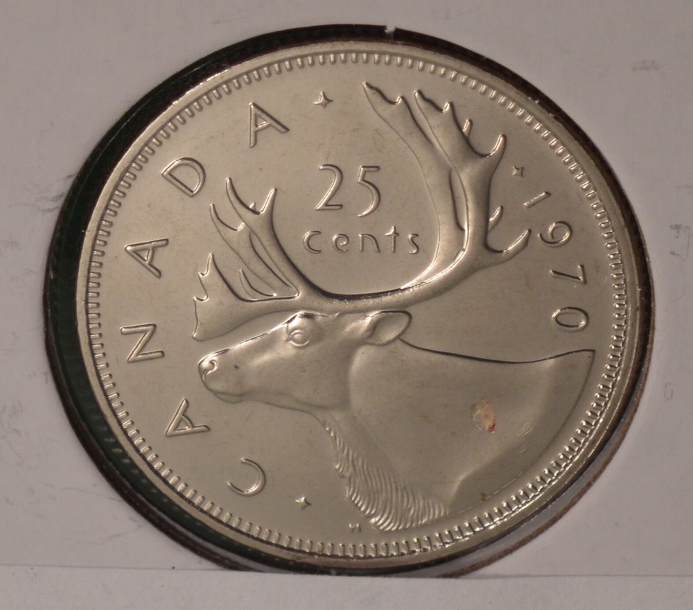 1970 Canada Twenty Five Cents - Proof Like (PL) Uncirculated From Set 🇨🇦🇨🇦