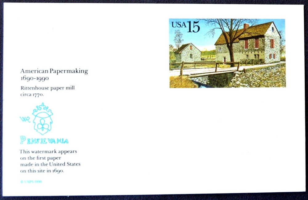 1990 US Sc #UX145 postal card, 15 cent, mint, sharp corners, excellent condition