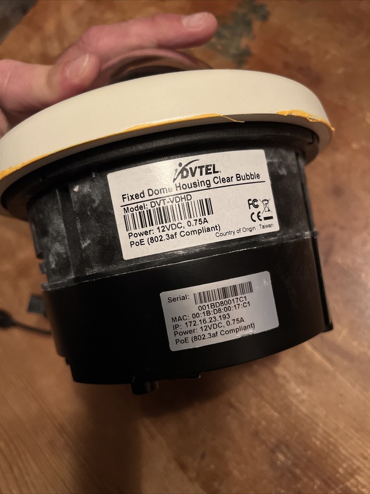 DVTEL DVT9460ARC-D2N Security IP Camera Fixed Dome Bubble DVT-VDHD Tested And