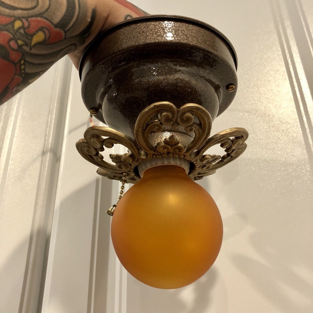 2 Antique Beam Lights wired PAIR 53D