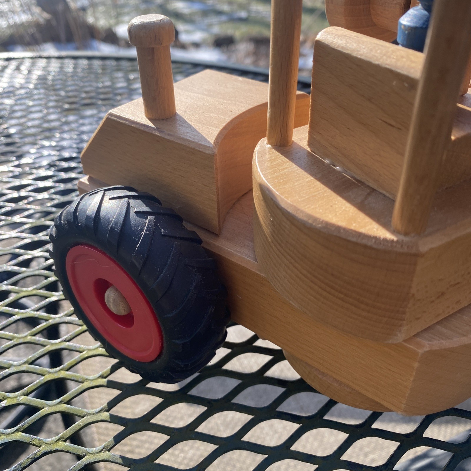 Vintage Fagus Early Production Front Loader w/Cab & Lifting Fork And Blue Guy
