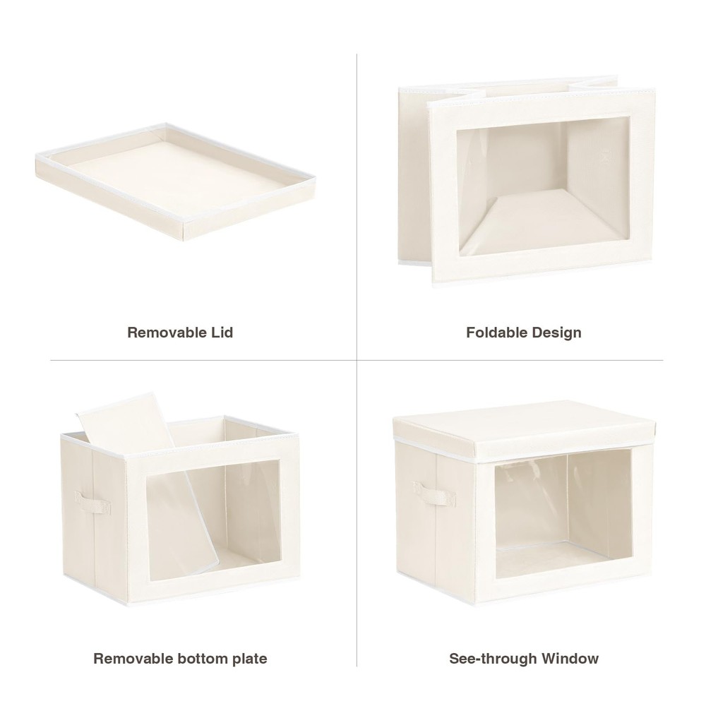 Fabric Storage Bins with Lids, Decorative Storage Boxes, Closet Storage Bins ...