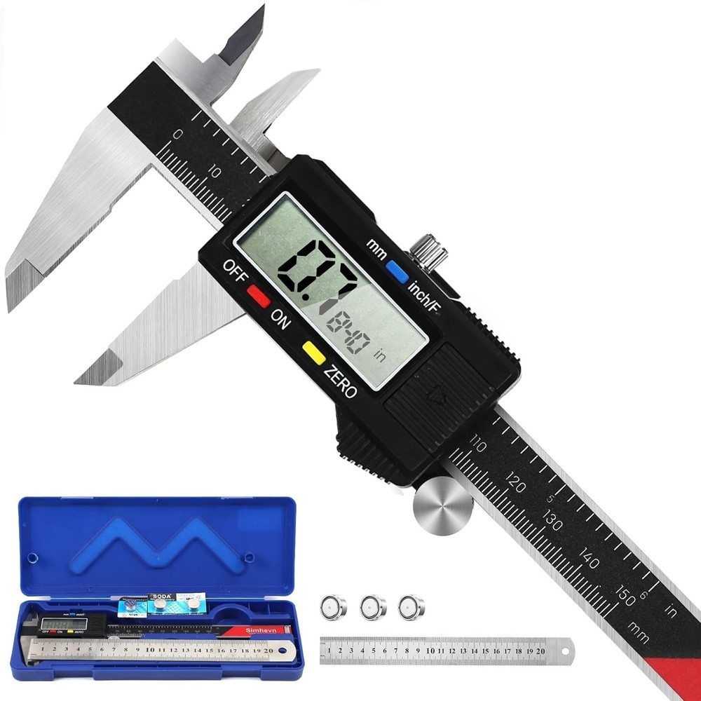 Versatile 6inch Digital Caliper with Large LCD, Easy Inch/MM Switching Options