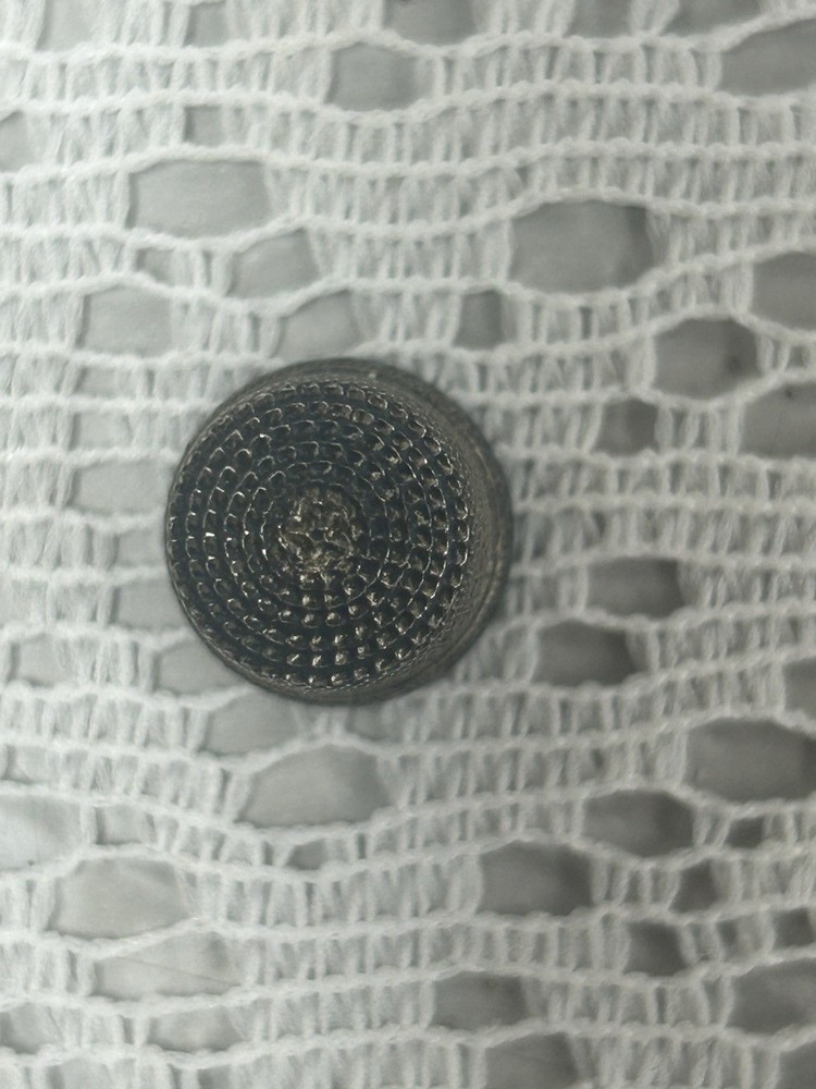 Antique Sterling Silver Beaded Edge Thimble, Size 9