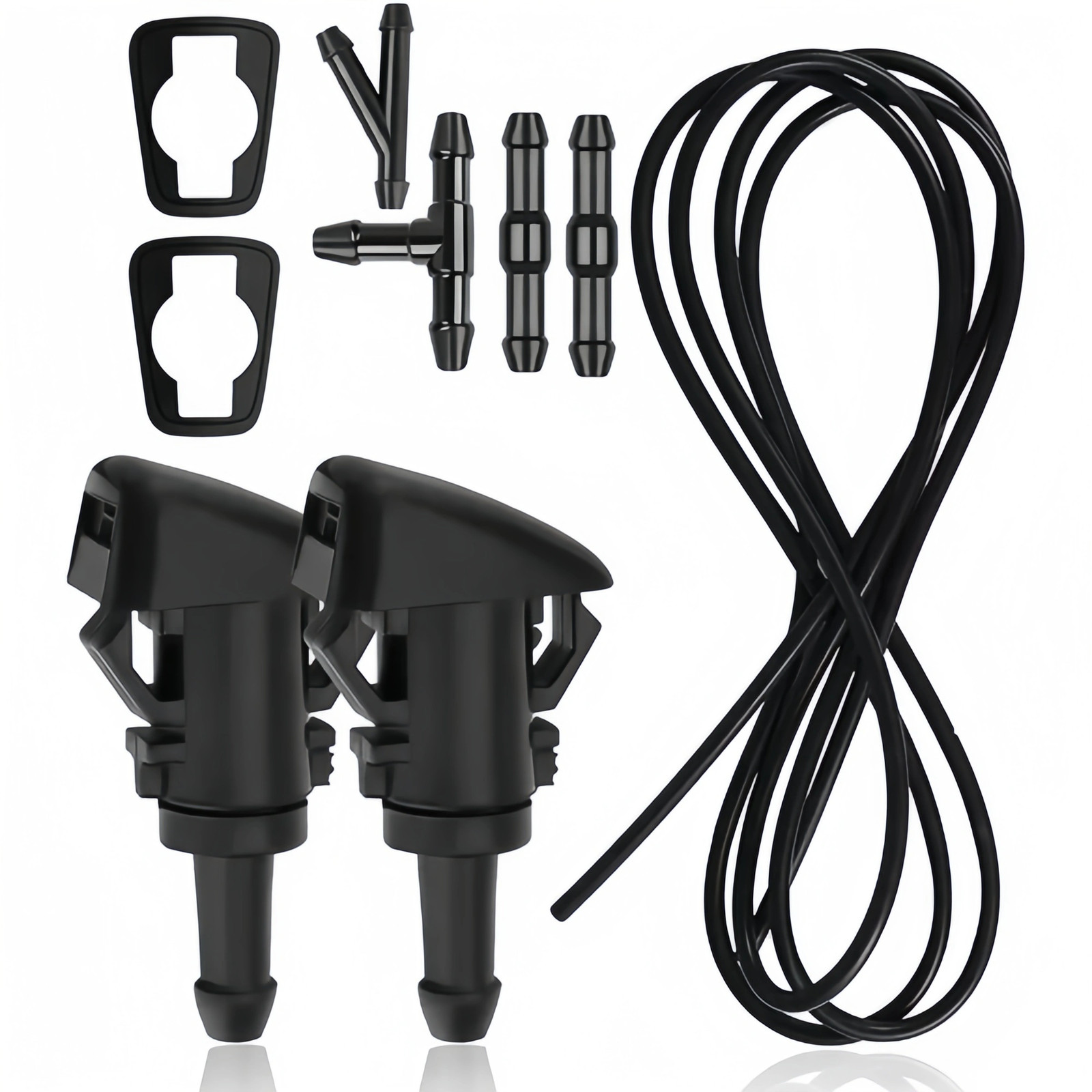 Car Windshield Wiper Washer Squirter Nozzle Spray Jet Kit Fluid Hose Universal