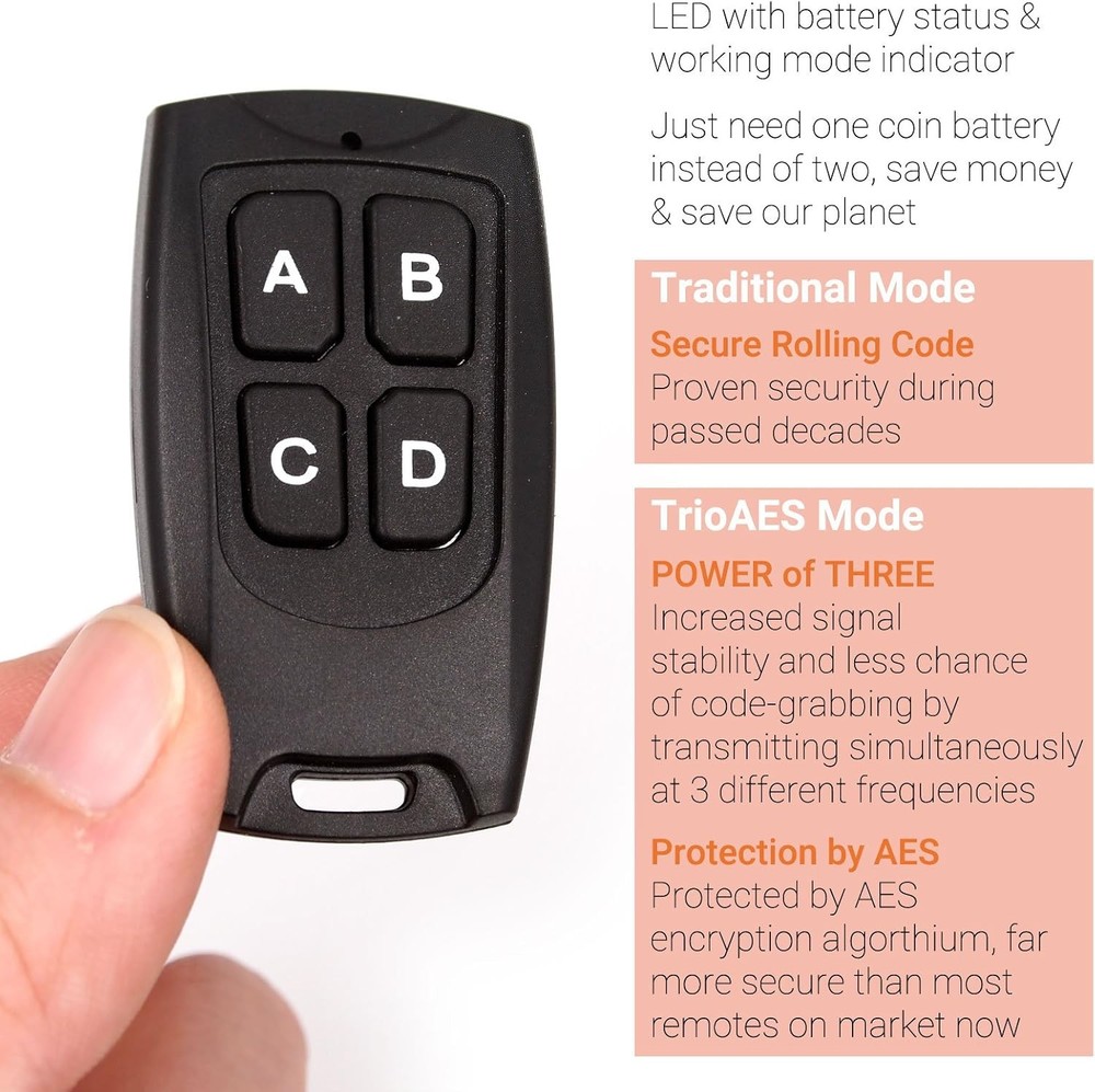 Solidremote Secure Rolling Code Remotes, 2 Pack, Compatible with KIT-1 &...