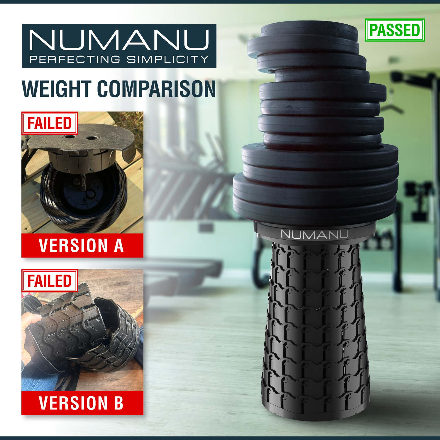 NUMANU 19.7" XXL Taller & Wider Collapsible Stool, Seat Cushion & Carry Bag