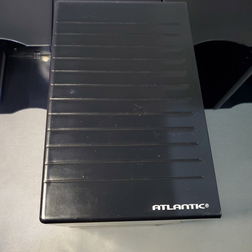 3 - Vtg ATLANTIC Black Charcoal 30 CD Storage Disc Wall Mountable Holder Rack
