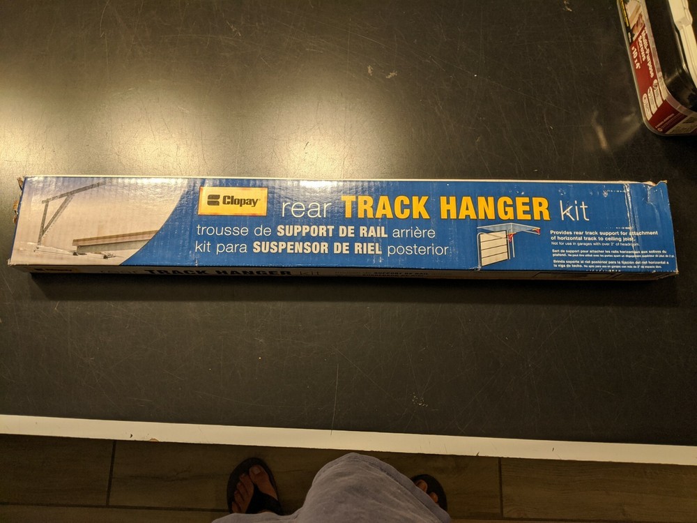 Garage Door Rear Track Hanger Kit Durable Galvanized Ceiling Mount Replacement