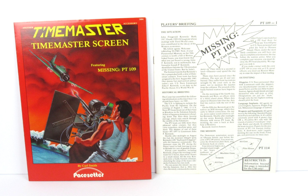 1984 Pacesetter TimeMaster Timemaster's Screen & Adventure Original 1st Edition