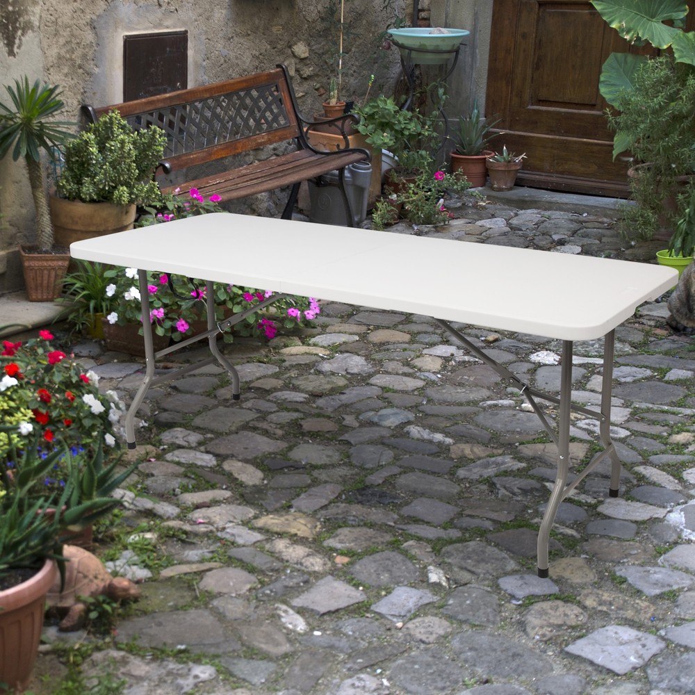 6FT Outdoor Courtyard Foldable Long Table New -