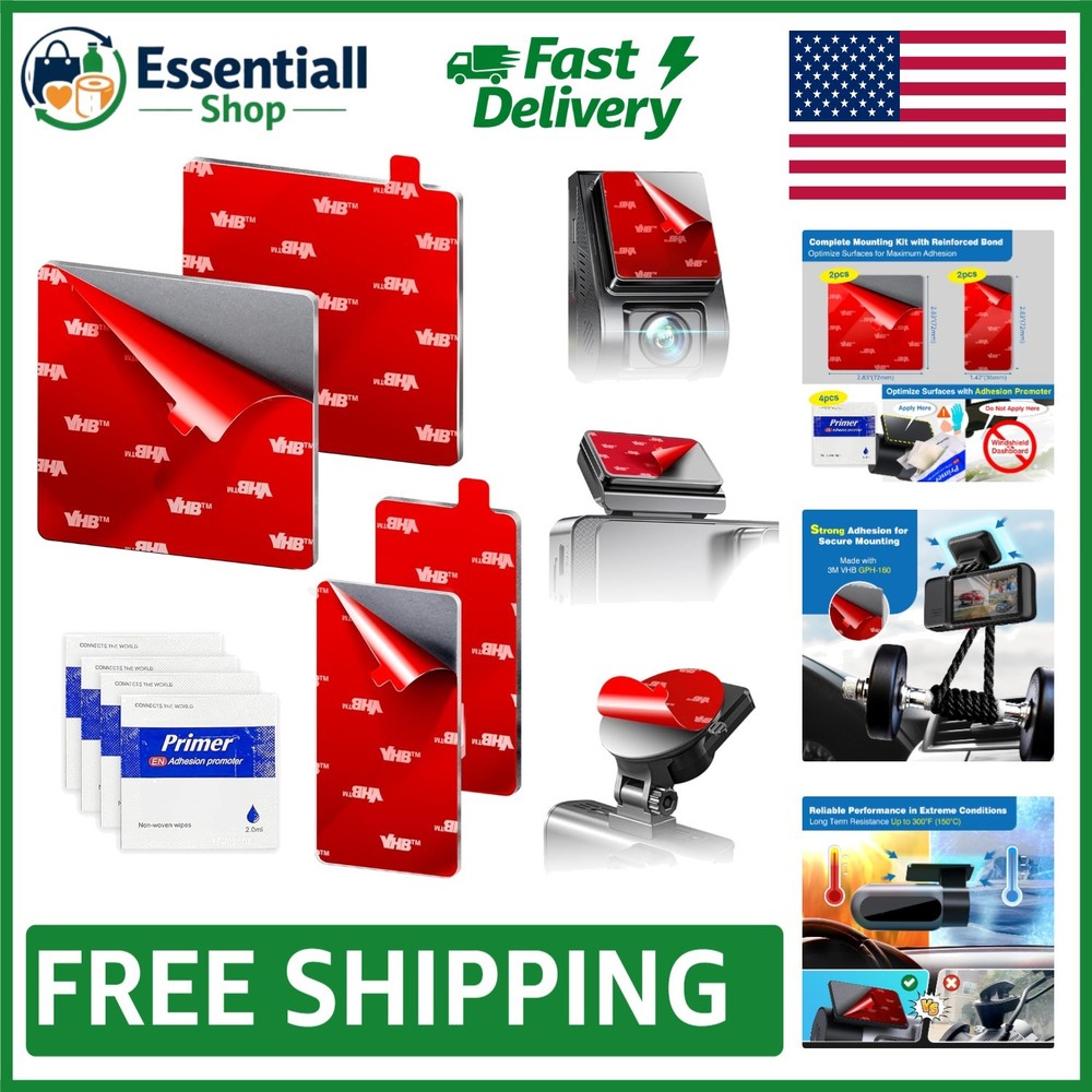 High-Bond Double-Sided Adhesive Pads for Windshield - Ultimate Dash Cam Support
