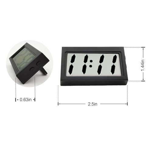 Car Dashboard Digital Clock - with Jumbo LCD Time & Day Display - Mini black