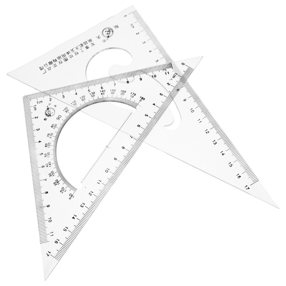 2 Pcs Drafting Tools Internal and External Right Angle Measuring Ruler