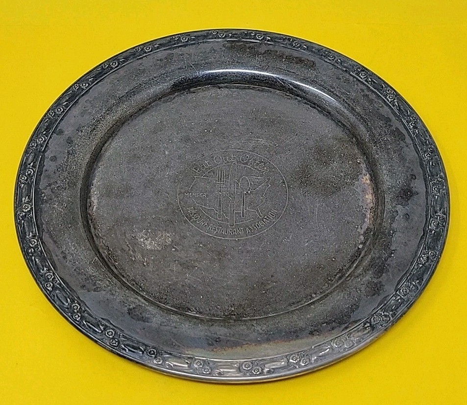 Vintage Missouri Restaurant Association Member Silverplate Plate Oneida RARE