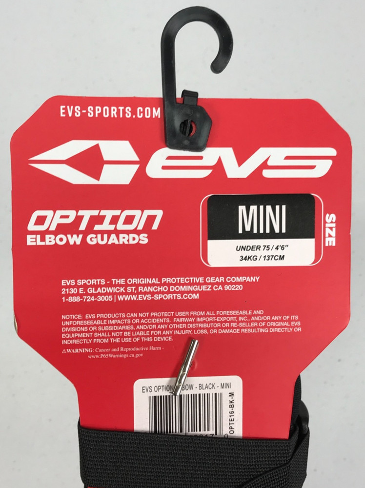 EVS - OPTE16-BK-M - OPTION ELBOW PADS BLACK MINI NEW