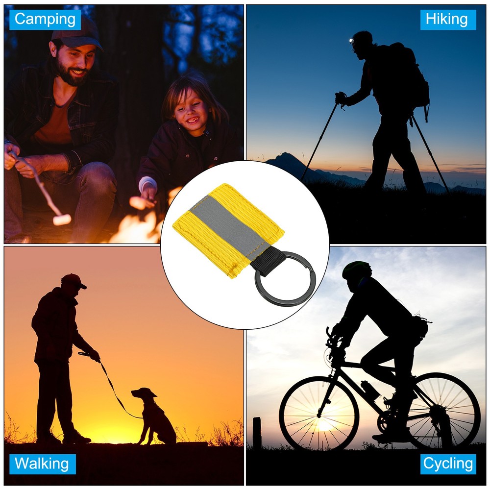 4 Pcs Reflective Keychain Tags, Reflective Zipper Pulls, Golden