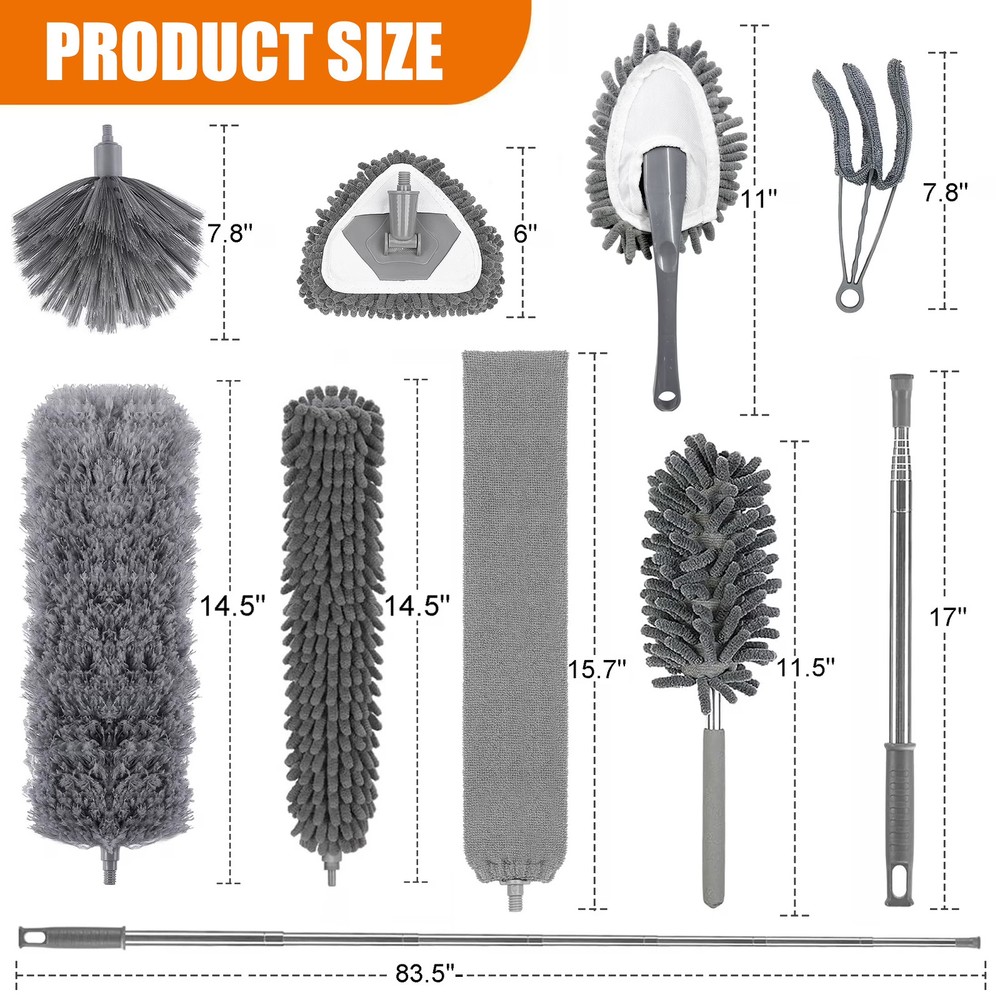 GARITIN Dusters for Cleaning with 84" Extension Pole