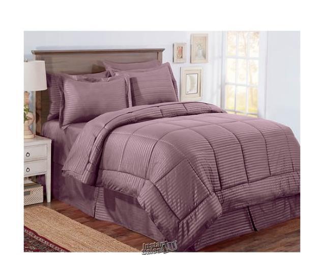 Embossed Stripe 8-pc. Comforter Set Purple King