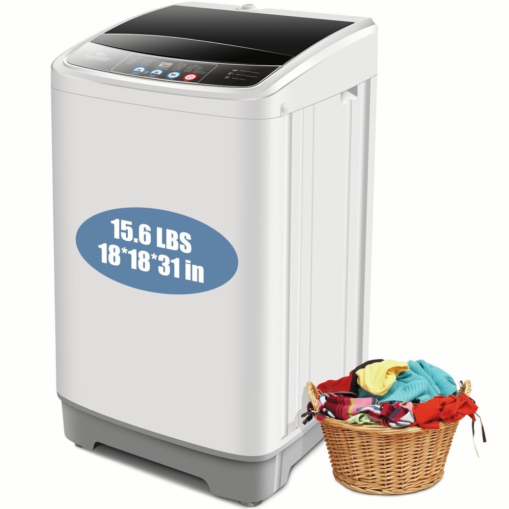 Washing Machine for Household Use 15.6lbs Top Loading Laundry Washer Machine LED