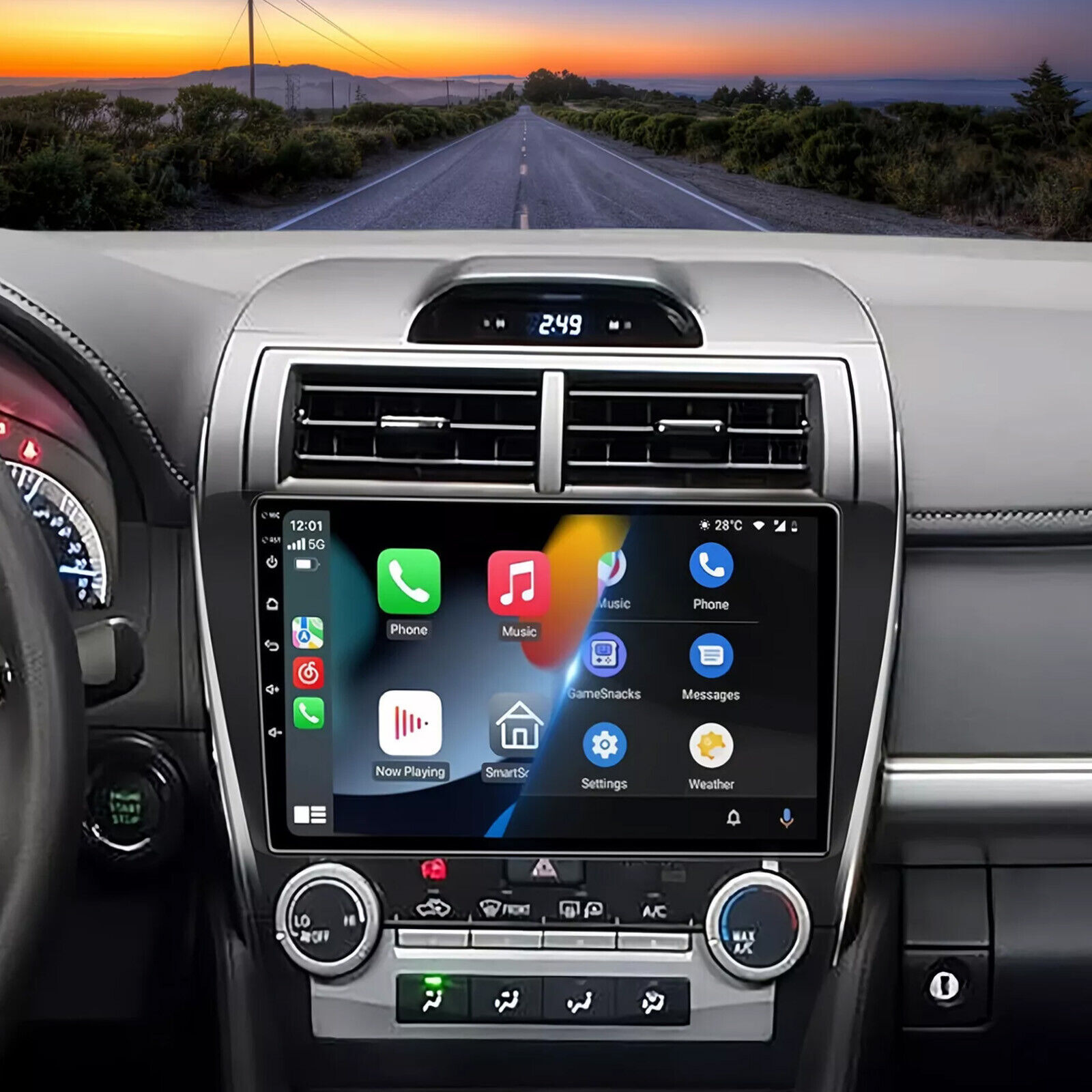 For 2012-2014 Toyota Camry Radio Car Apple Carplay Android GPS Navigation 2+32GB