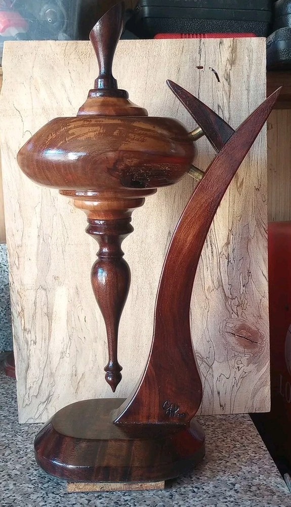 BLACK WALNUT  LIDDED  VASE HANDMADE