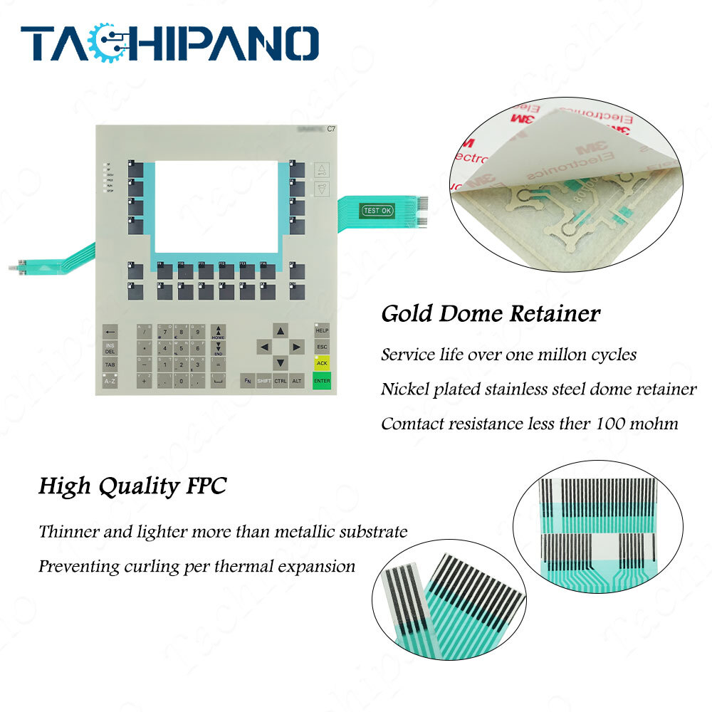 Membrane switch keypad for 6ES7636-2EC00-0AE3 6ES7 636-2EC00-0AE3 C7-636
