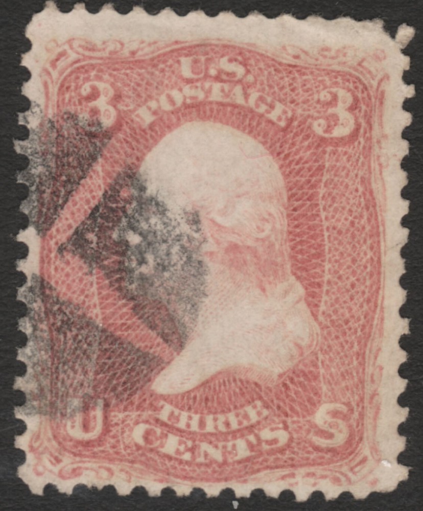 Scott #65 3 Cent 1861-62  Cork Cancel     65SP23_55