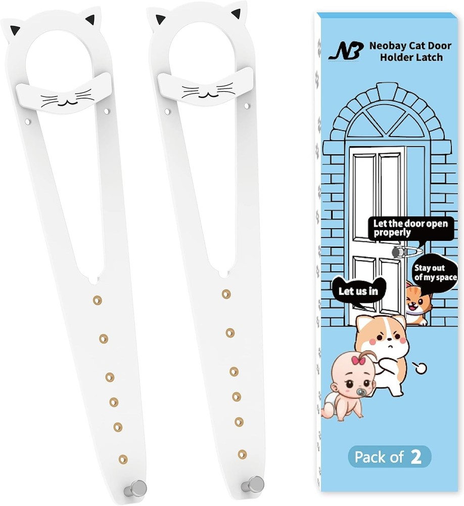 Cat Door Latch with Stabilizer, 7 Sizes Adjustable Cat Door Holder Latch, Keeps