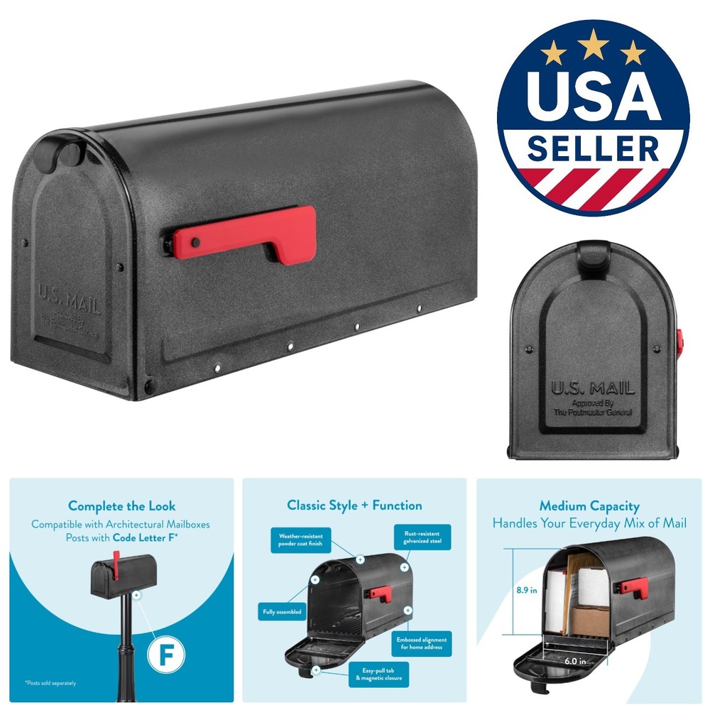 Durable Weather-Resistant Mailbox in Pewter - Easy Installation, Modern Style