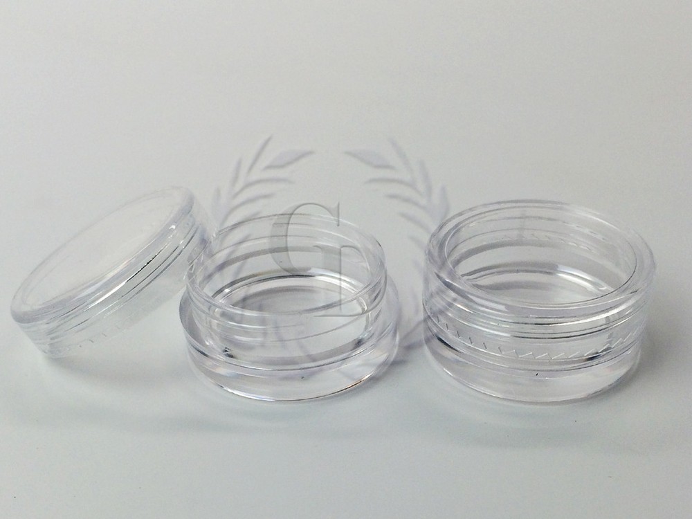 25 Pieces Clear Plastic Cosmetic Sample Container 5 Grams Jars Pot Small Empty